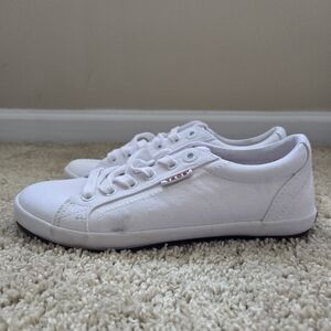 Taos white canvas tennis shoes lace up womens 6.5